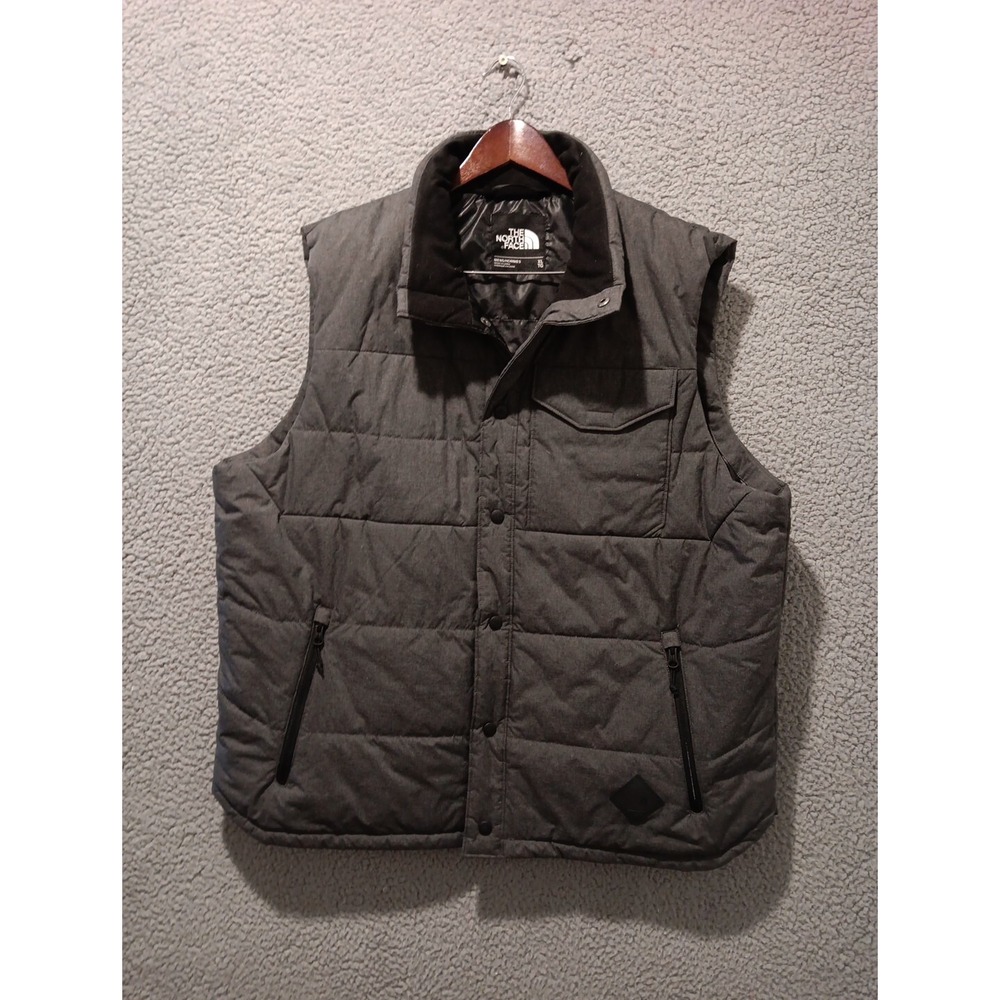 The North Face Patrick's Point Vest Mens Sz XL Snap Button Puffer Gray NICE!